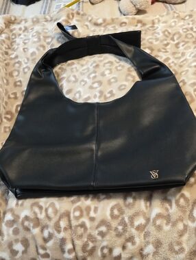 NWT Victoria's Secret Black Hobo Shoulder Bag with Knot Detail